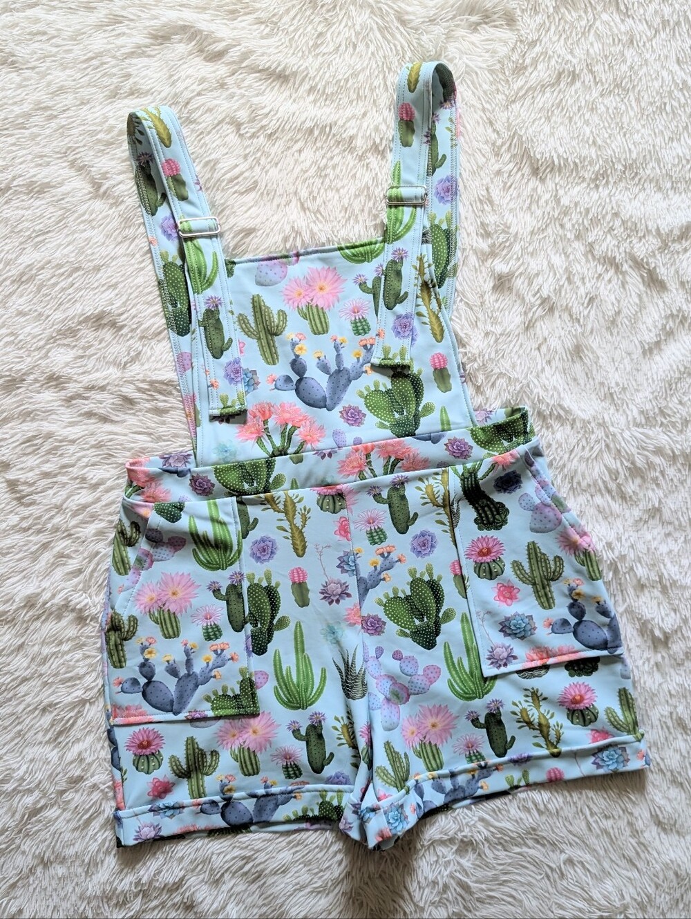 Blackmilk Crazy Plant Lady Cactus Print Short Overall Pinafore Romper XL - Picture 2 of 12